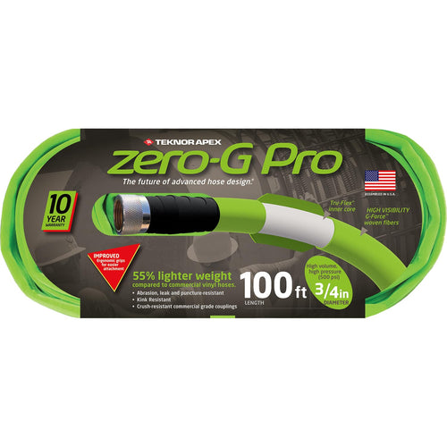 Pro zero-G, 4300-100, Lightweight, Ultra Flexible, Durable, Kink-Resistant Garden Hose, 3/4" x 100', Green