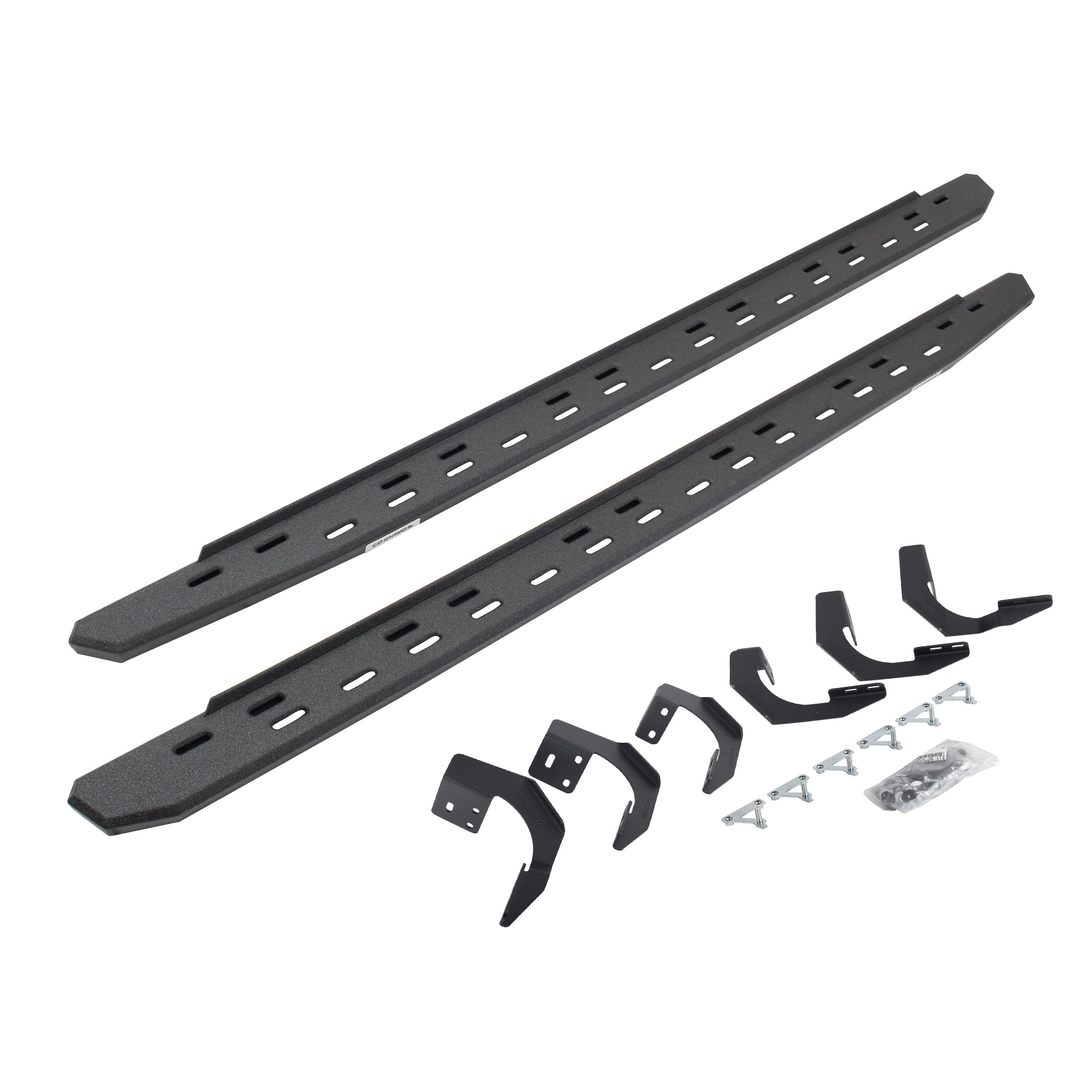 Go Rhino Slim RB30 Running Boards & Brackets | Galvanized Steel, Protective Bedliner Coating | 69620687ST | Fits 2015-2018 Ram 1500 Crew Cab Pickup; 2019-2023 Ram 1500 Classic Crew Cab Pickup