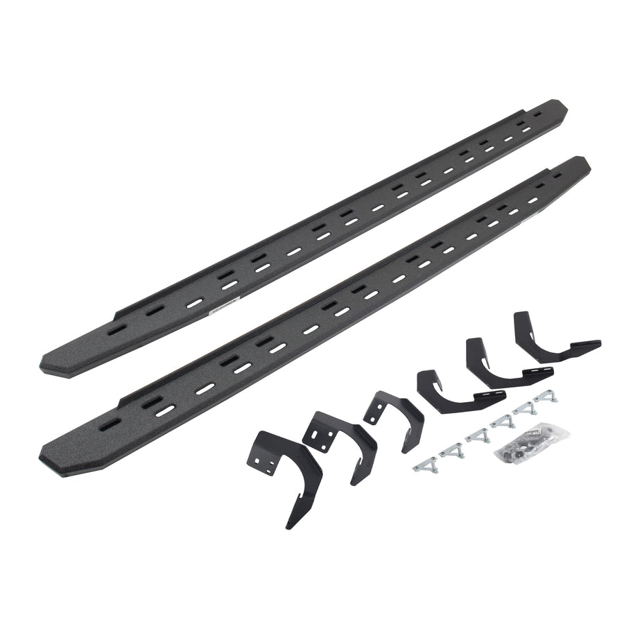 Go Rhino Slim RB30 Running Boards & Brackets | Galvanized Steel, Protective Bedliner Coating | 69620687ST | Fits 2015-2018 Ram 1500 Crew Cab Pickup; 2019-2023 Ram 1500 Classic Crew Cab Pickup