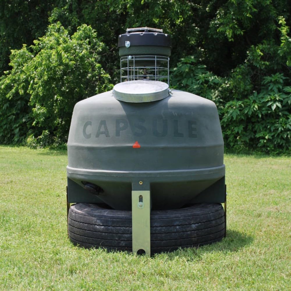 Game Feeder Capsule Feeder with 800LB Capacity, 360-Degree Broadcast Hunting