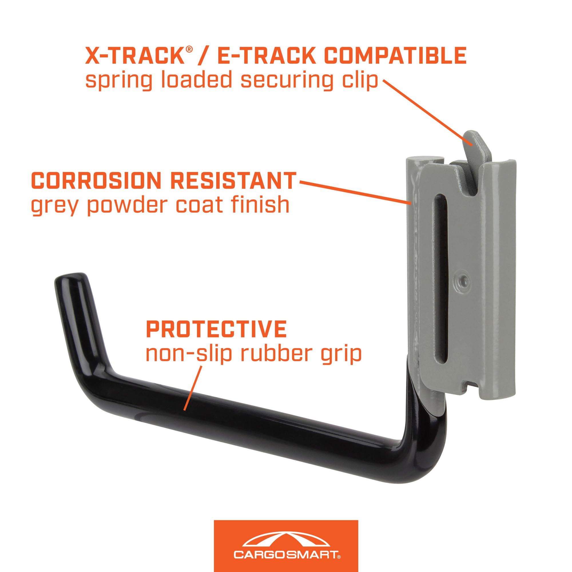 Grey Powder Coat Large Flat Hook 1 Pk