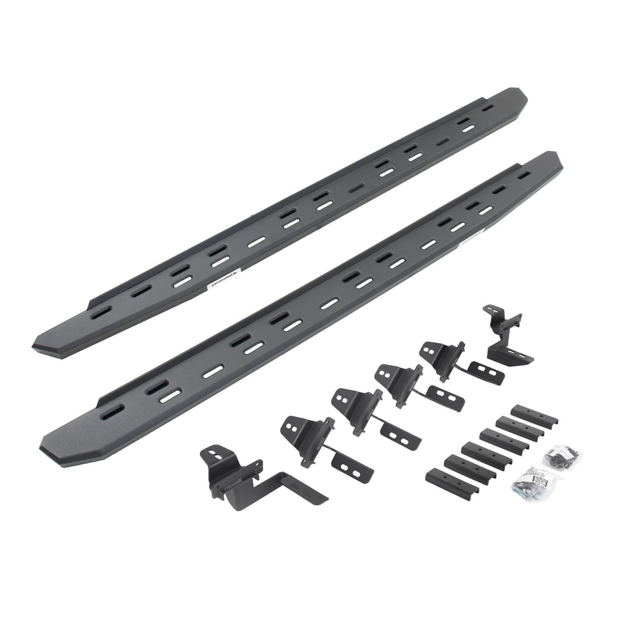 Go Rhino RB30 Running Boards Slim & Brackets | Galvanized Steel, Textured Black | 69650568SPC | Fits 2007-2018 Jeep Wrangler JKU, 4-Door