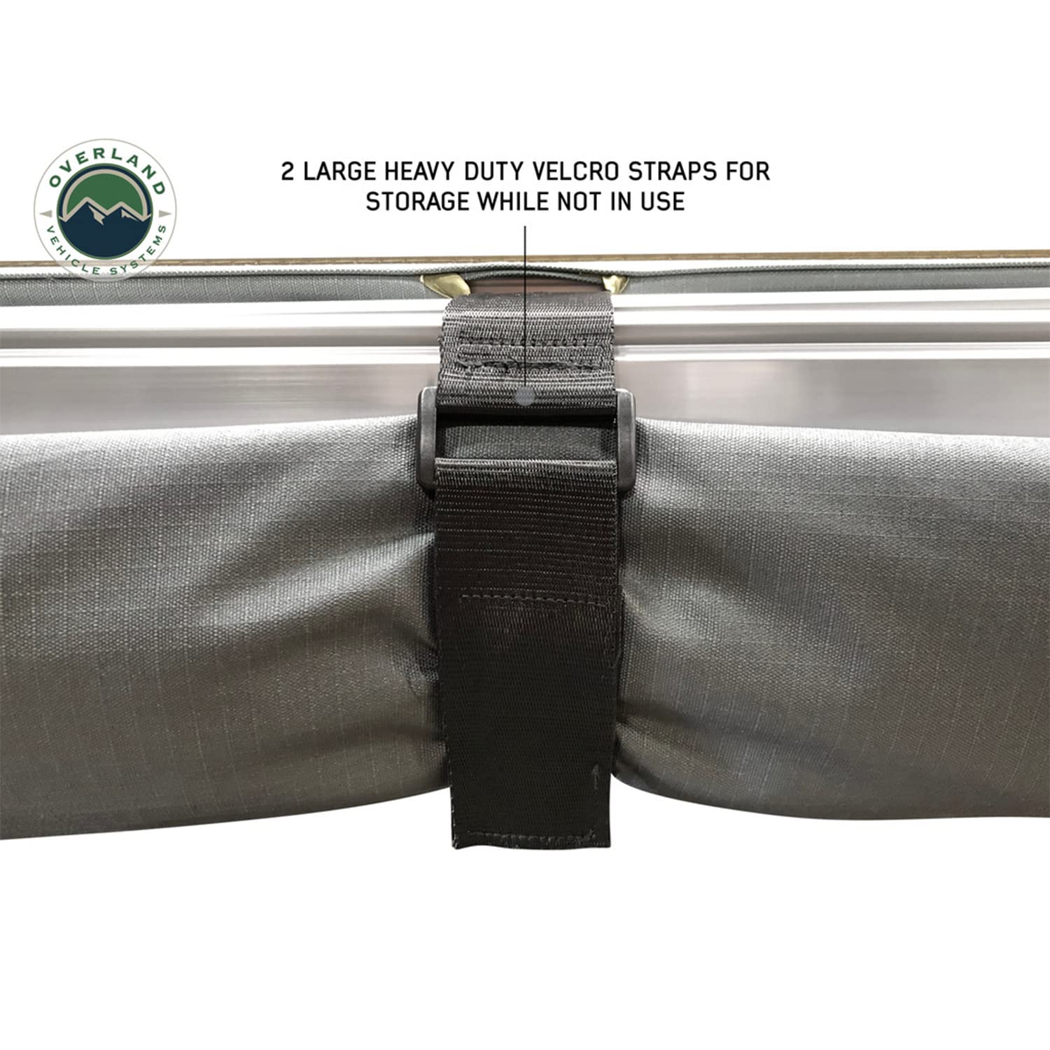 HD Nomadic 1.3 - Overland Vehicle Systems Awning, 4.5' Long, Grey Body, Green Trim & Black Travel Cover