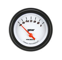 Velocity White Classic Instruments 2-1/8" Gear Selector Gauge with OD