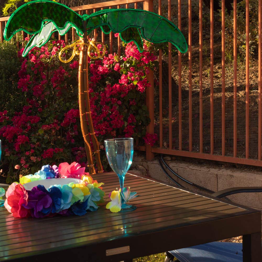 LongLife Green 7-Feet Decorative Palm Tree Light - with Coconuts Super Bright LED Rope Light for Indoor and Outdoor Use