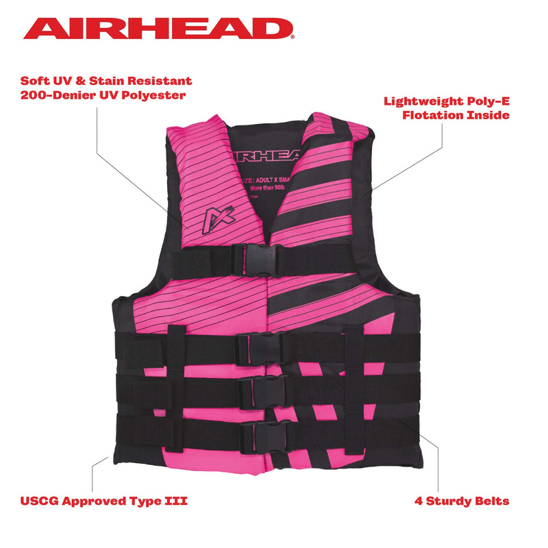 Women’s Airhead Trend Life Jacket, Coast Guard Approved, Small/Medium, Pink