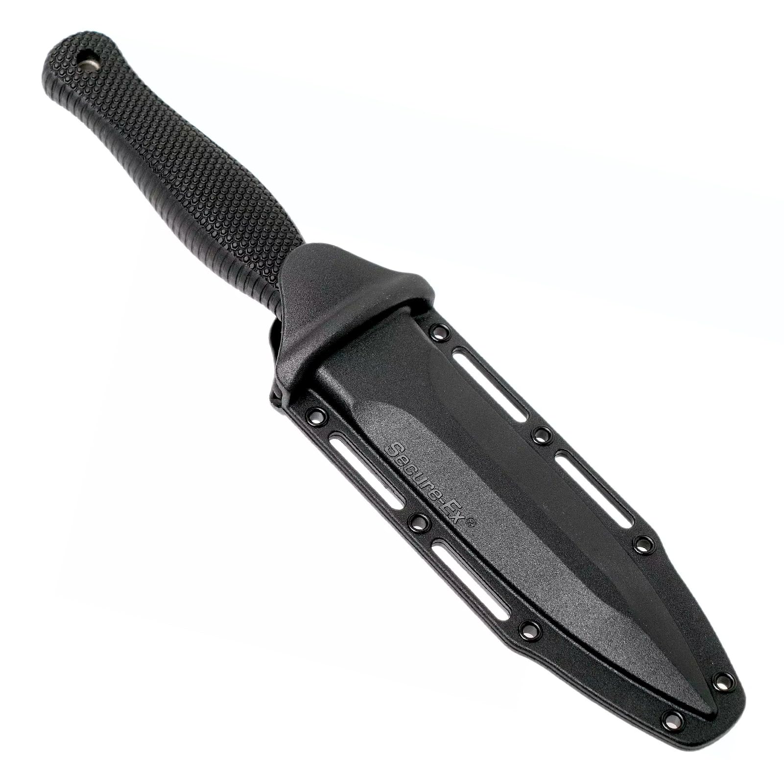 COUNTER TAC I COLD STEEL 5" Japanese AUS8A w/ Stonewash Finish Spear Point Fixed Blade Multi-Purpose Tactical Game Hunting Boot Knife, 4-1/2" Kray-Ex Handle, Weather-Resistant Secure-Ex Sheath