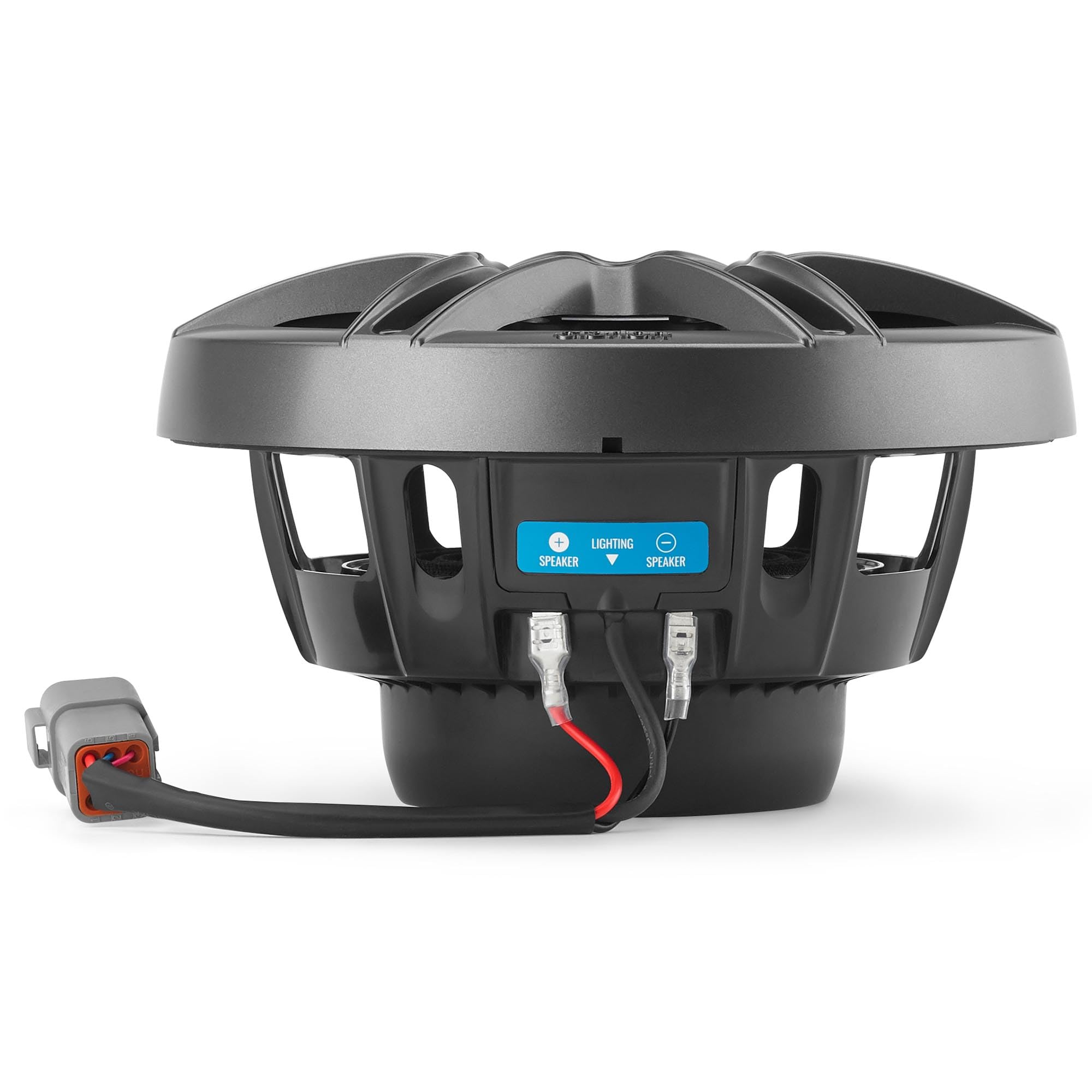Clarion 7.7-inch CMSP-771RGB-SWG Premium Coaxial Marine Speakers with Built-in RGB Illumination, 60W RMS, with White & Gray Metallic Grilles