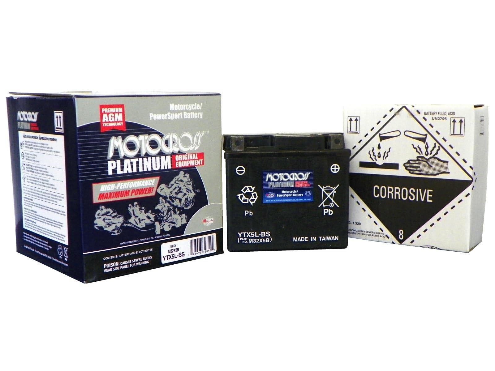 YTX5L-BS Yuasa YUAM32X5B Maintenance Free AGM Battery with Acid pack