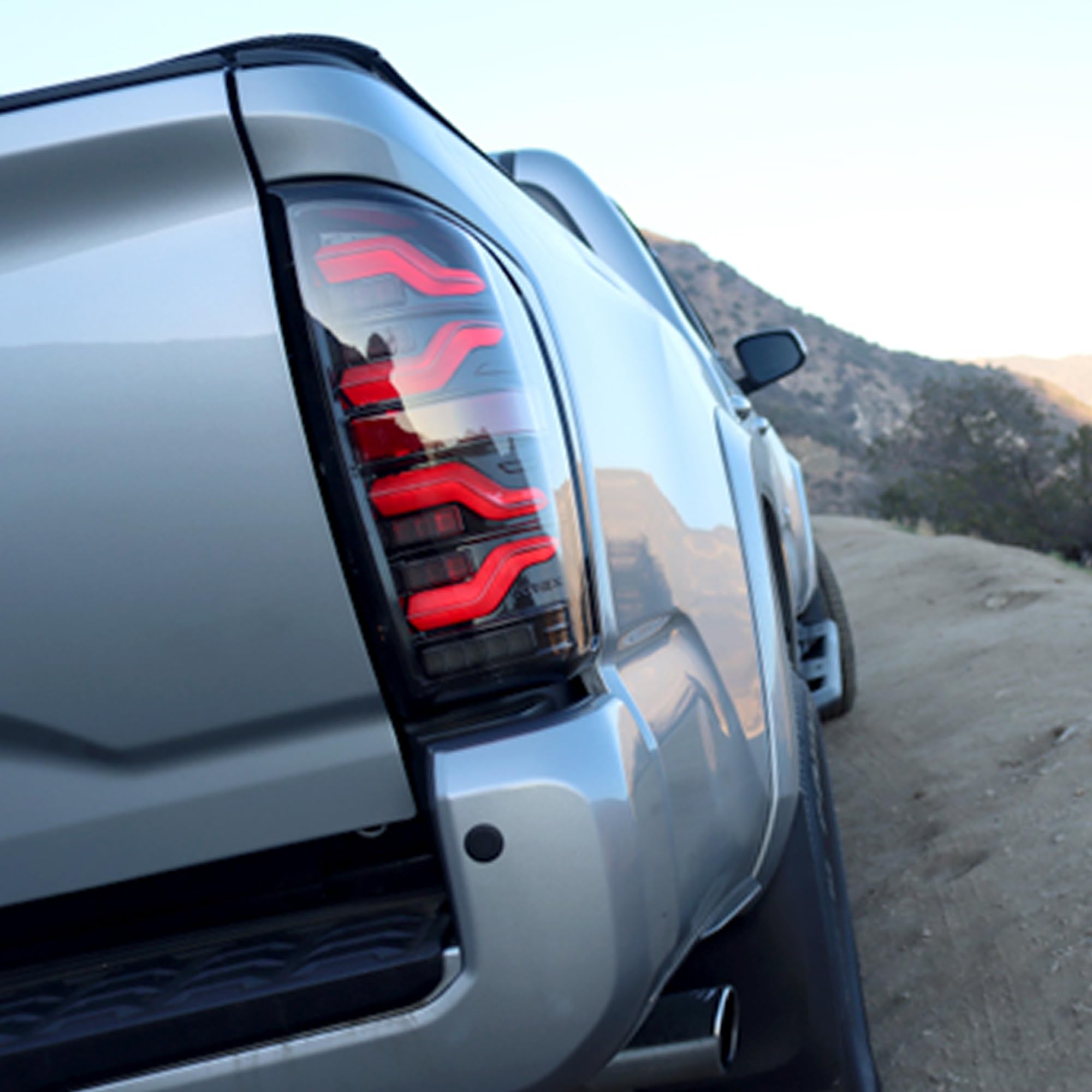 For 16-23 Tacoma Alpharex LUXX-Series LED Tail Lights Black-Red