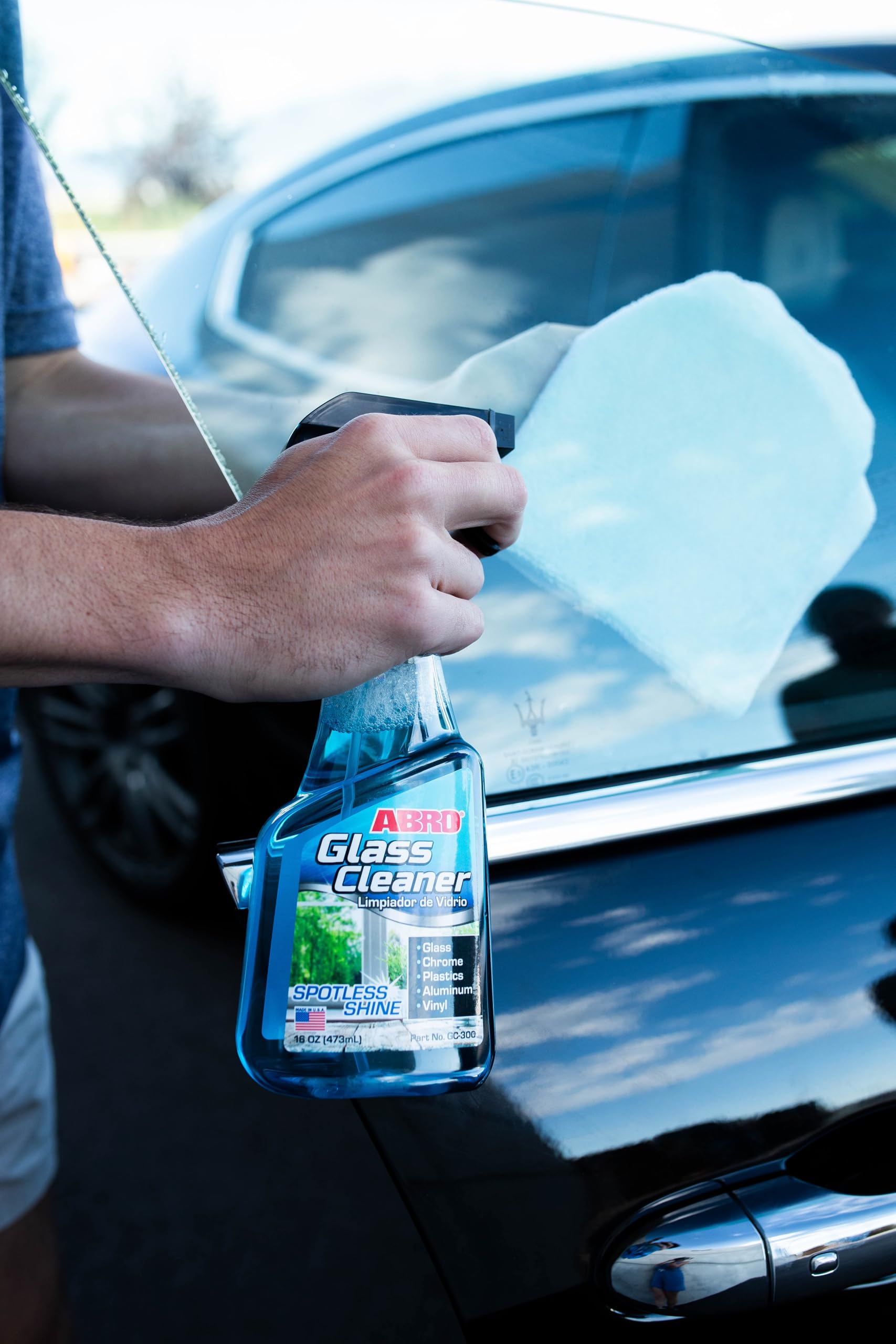 16 oz. ABRO Glass Cleaner, Cleaning Supplies, Car Accessories, Car Window Cleaner, Glass Cleaner Spray, Remove Dirt and Grime, Streak Free Results