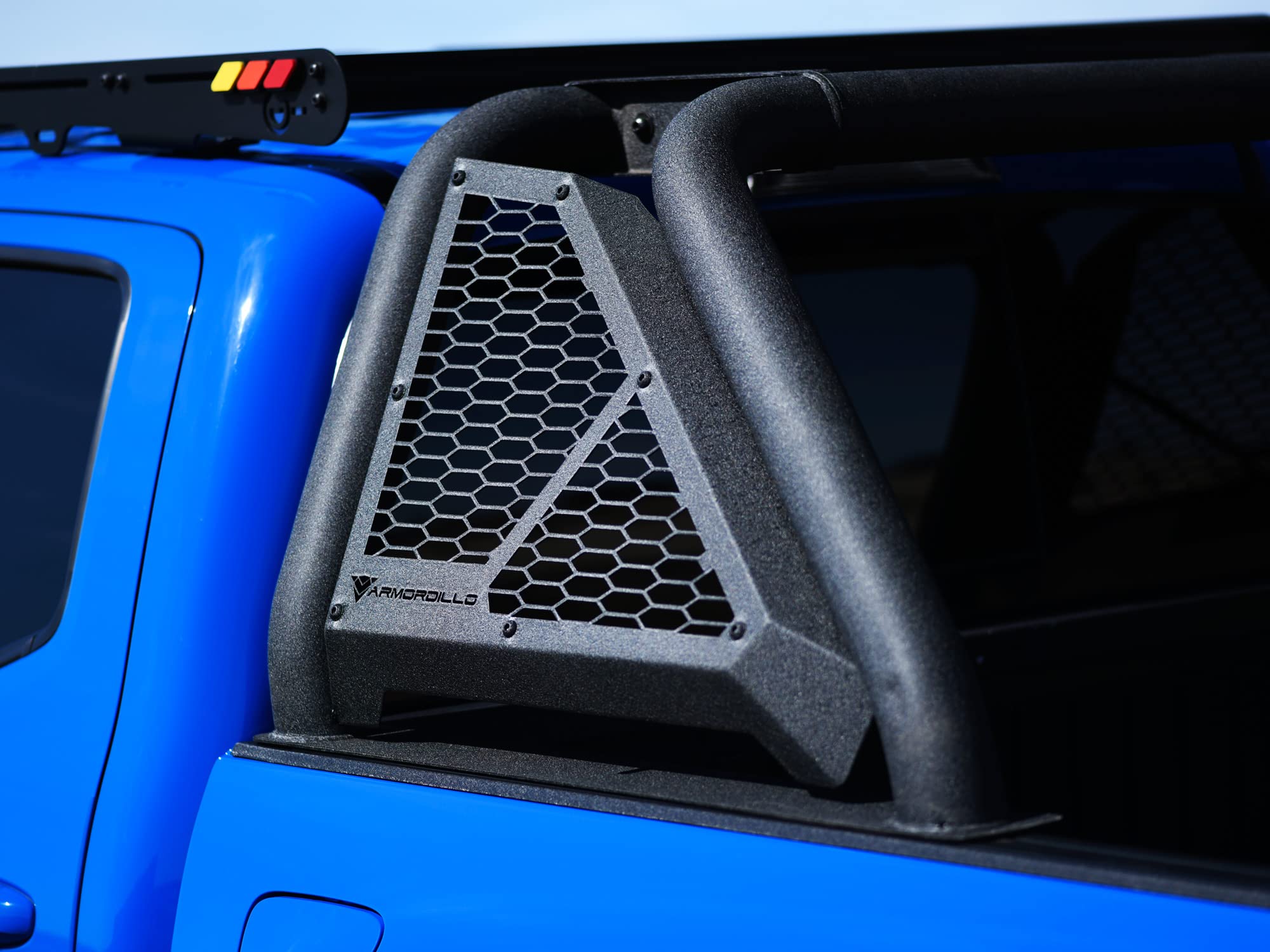 8707791 Armordillo USA CR-B Honeycomb Mesh Steel Chase Rack - Textured Black Fits Full Size Pickup Truck