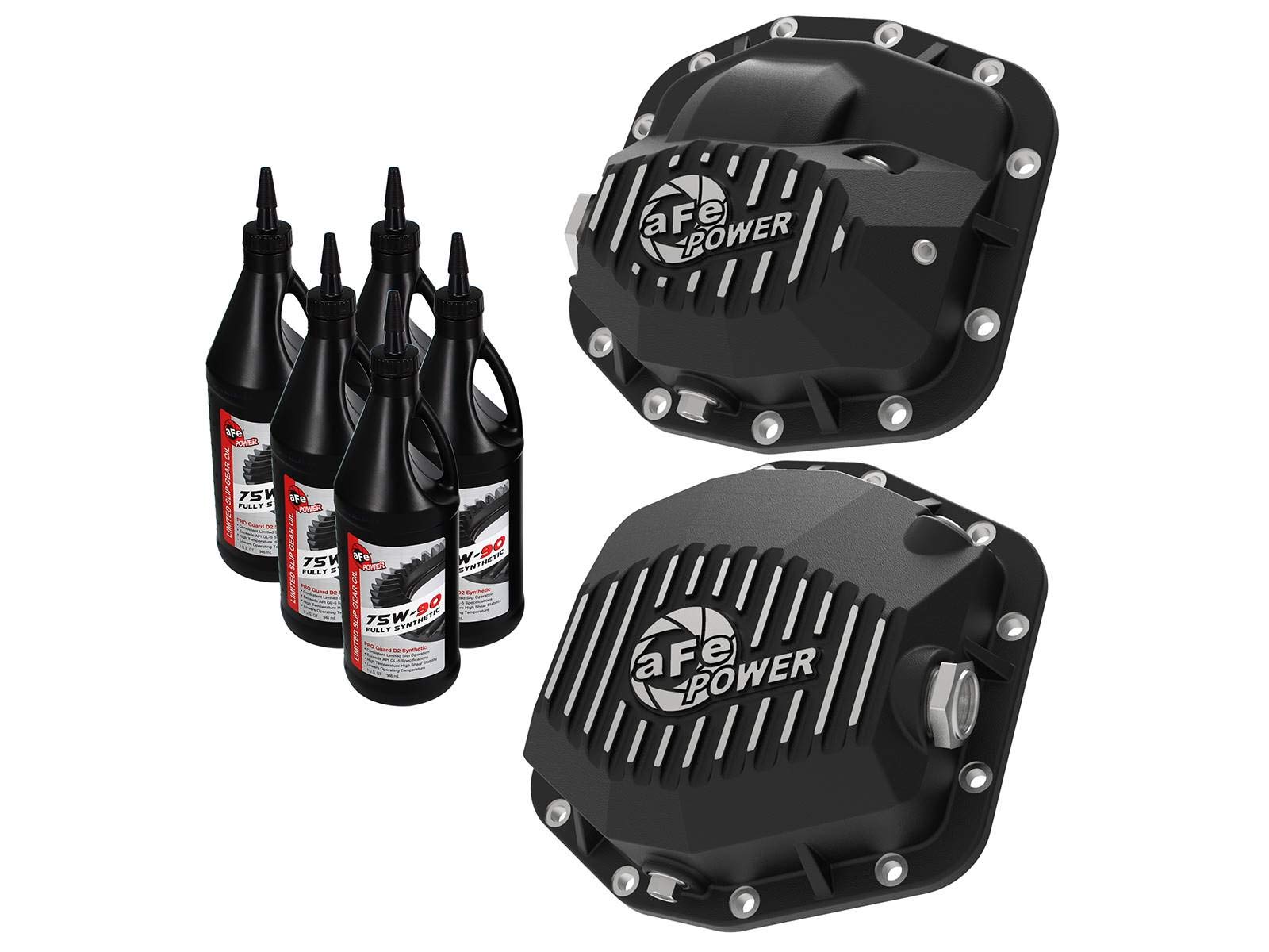 aFe Power Pro Series 46-7101AB Differential Cover Black w/Machined Fins & Gear Oil (Dana M186/M220)