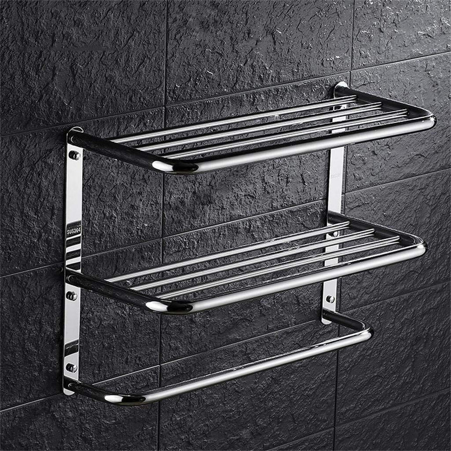 304 Stainless Steel BTBT Bathroom Shelves, Chrome Bathroom Shelves/Towel Rack, Wall Shelf for Bathroom (Size: 57cm)