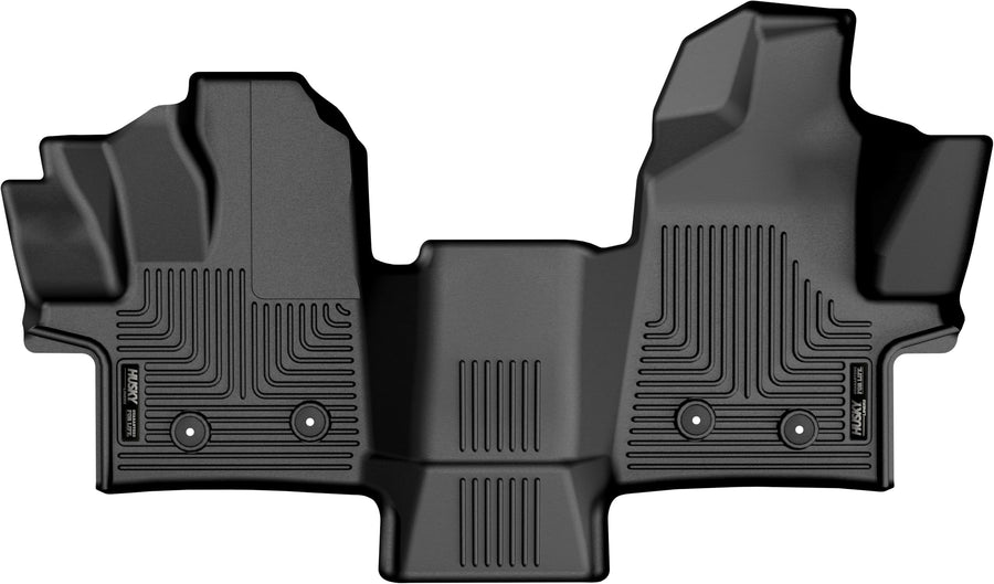 Weatherbeater Husky Liners Floor Mats | Fits 2022-2024 Ford Transit (All Models w/Vinyl Floors) Full Coverage | Front Row, 1-pc Black - 18781