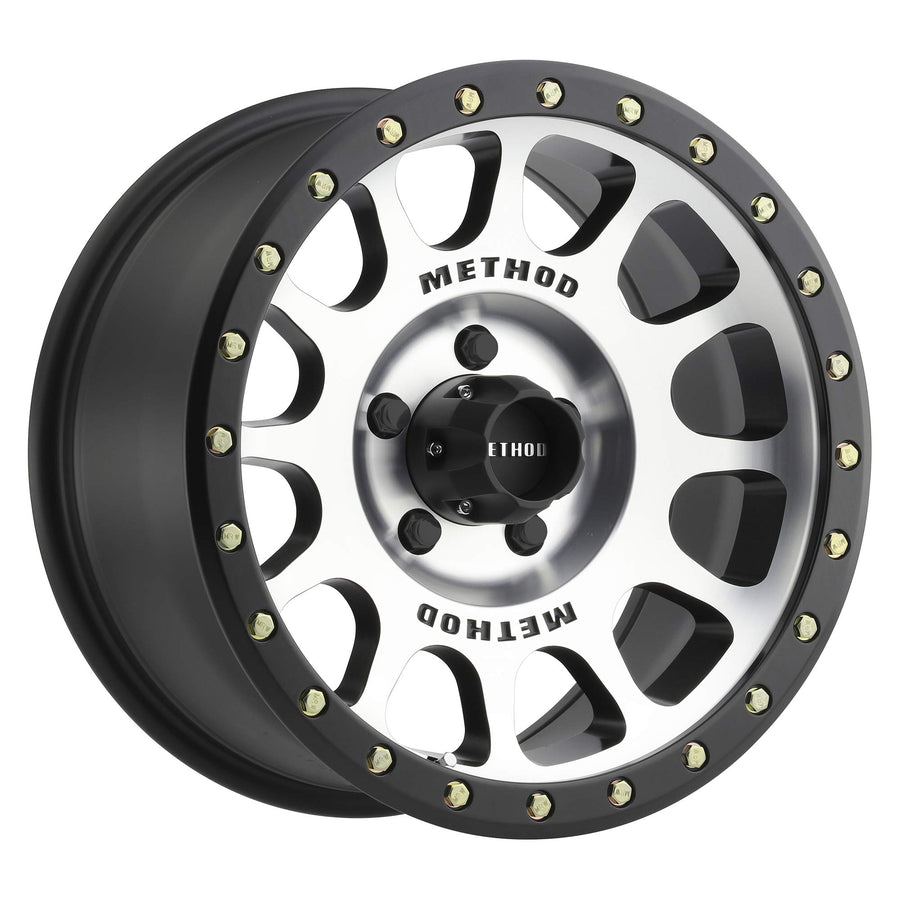 305 NV Method Race Wheels Machined/Black Street Loc 17x8.5" 5x5", 0mm offset 4.75" Backspace, MR30578550300