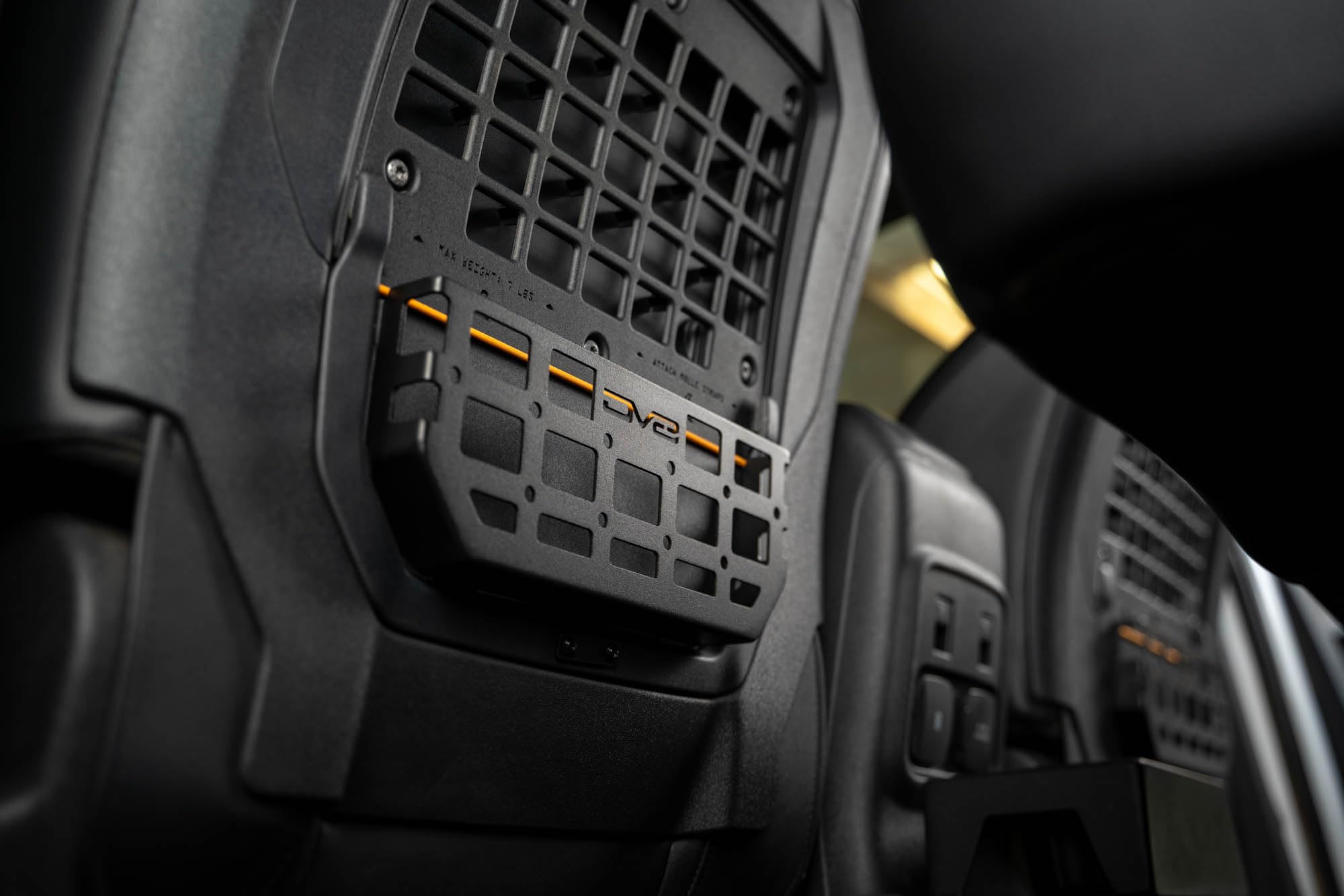 DV8 Offroad Molle Pockets for Seat Back 2021-2025 Ford Bronco | Replaces The Weak Factory Netting | Compatible w/Molle Accessories | 2mm Steel Construction | Black Powder Coat Finish | Sold as a Pair