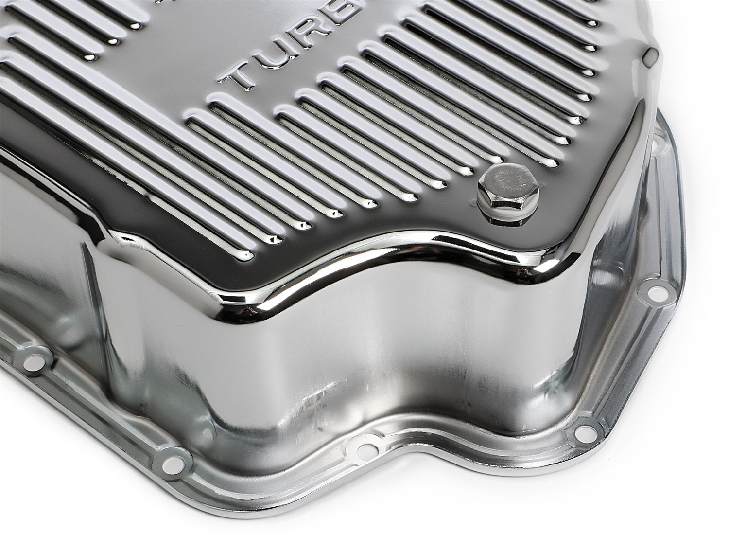 GM TURBO 400 TRANS-DAPT PERFORMANCE CHROME STEEL DEEP TRANSMISSION PAN (9106)