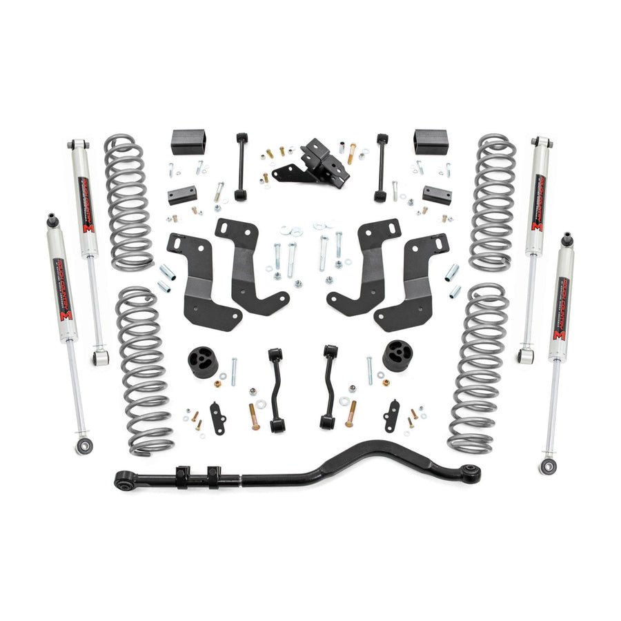 3.5" Rough Country Lift Kit w/M1 Shocks for Jeep Wrangler Unlimited 4-Door (2024-2025) - Refined Suspension Upgrade for On-Road Comfort & Off-Road Control