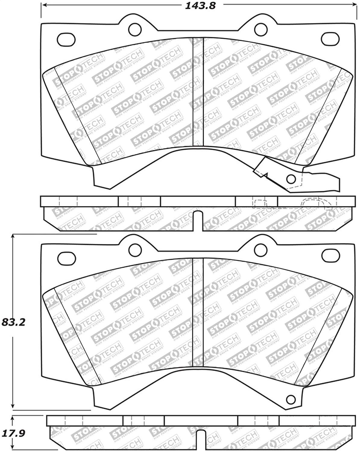 Brake Pads StopTech 305.13030 Street Select with Hardware