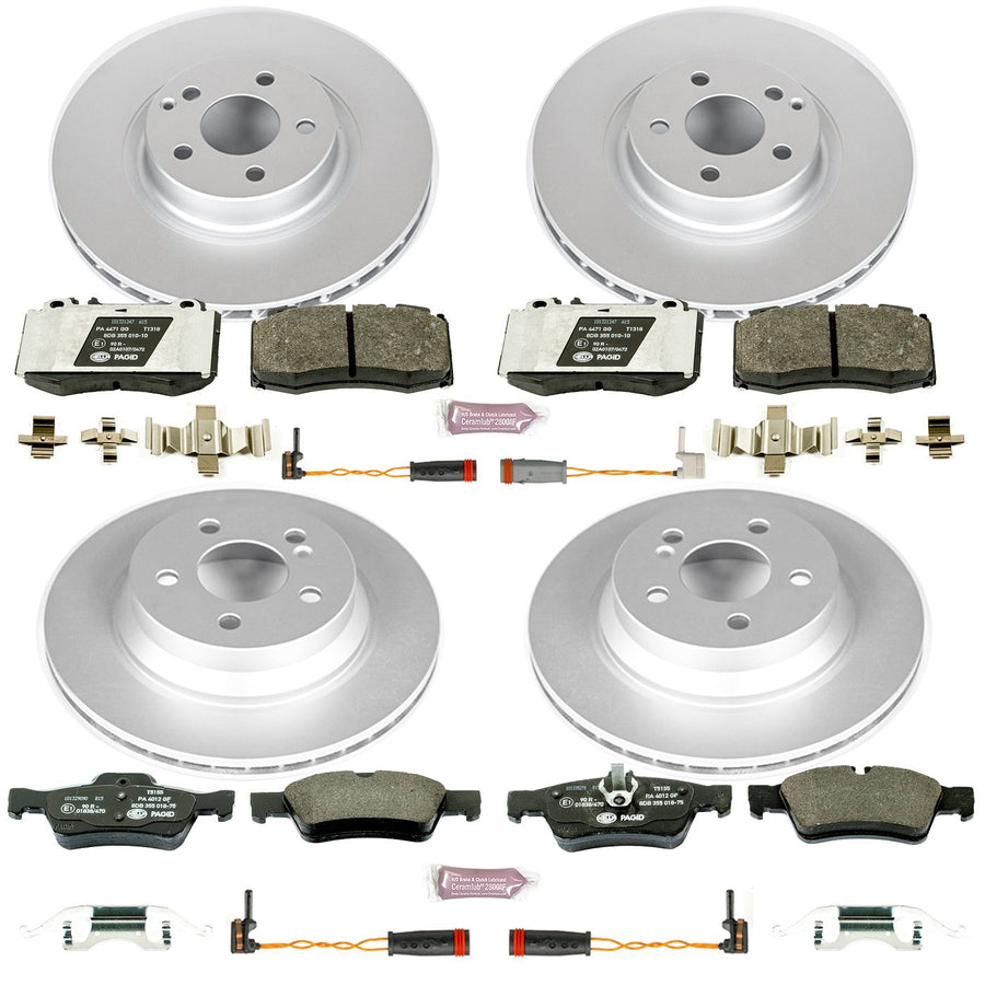 Power Stop ESK4522 Euro-Stop Front & Rear Brake Kit and 2 Front & 3 Rear Sensor Wires For Mercedes-Benz E350 2007-2009, Mercedes-Benz E550 2007-2009 [Model Specific]