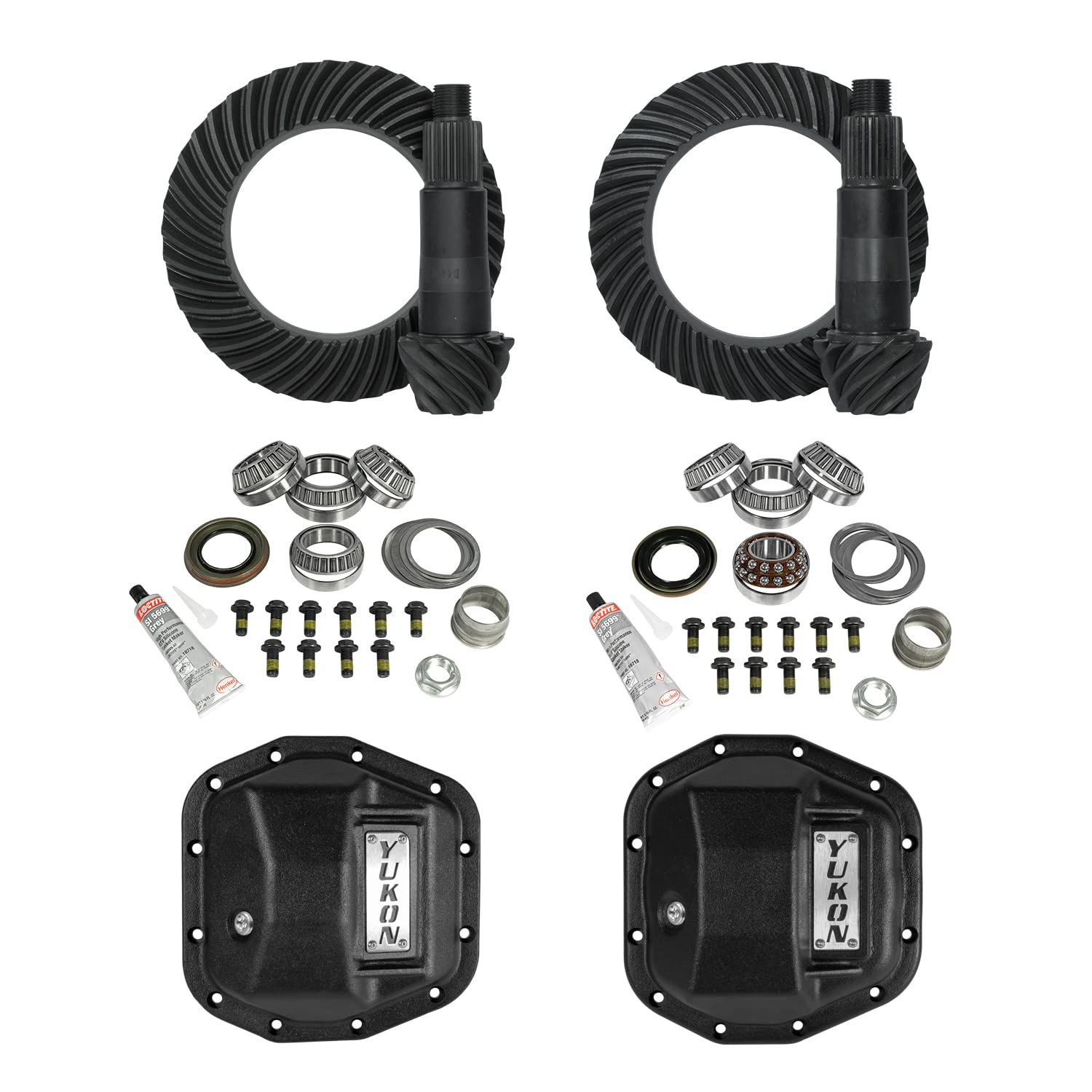 Yukon Gear & Axle Jeep JL/JT Stage 2 Re-Gear Kit w/Covers for Dana 44, 5.38 Ratio, 28 Spline - YGK070STG2
