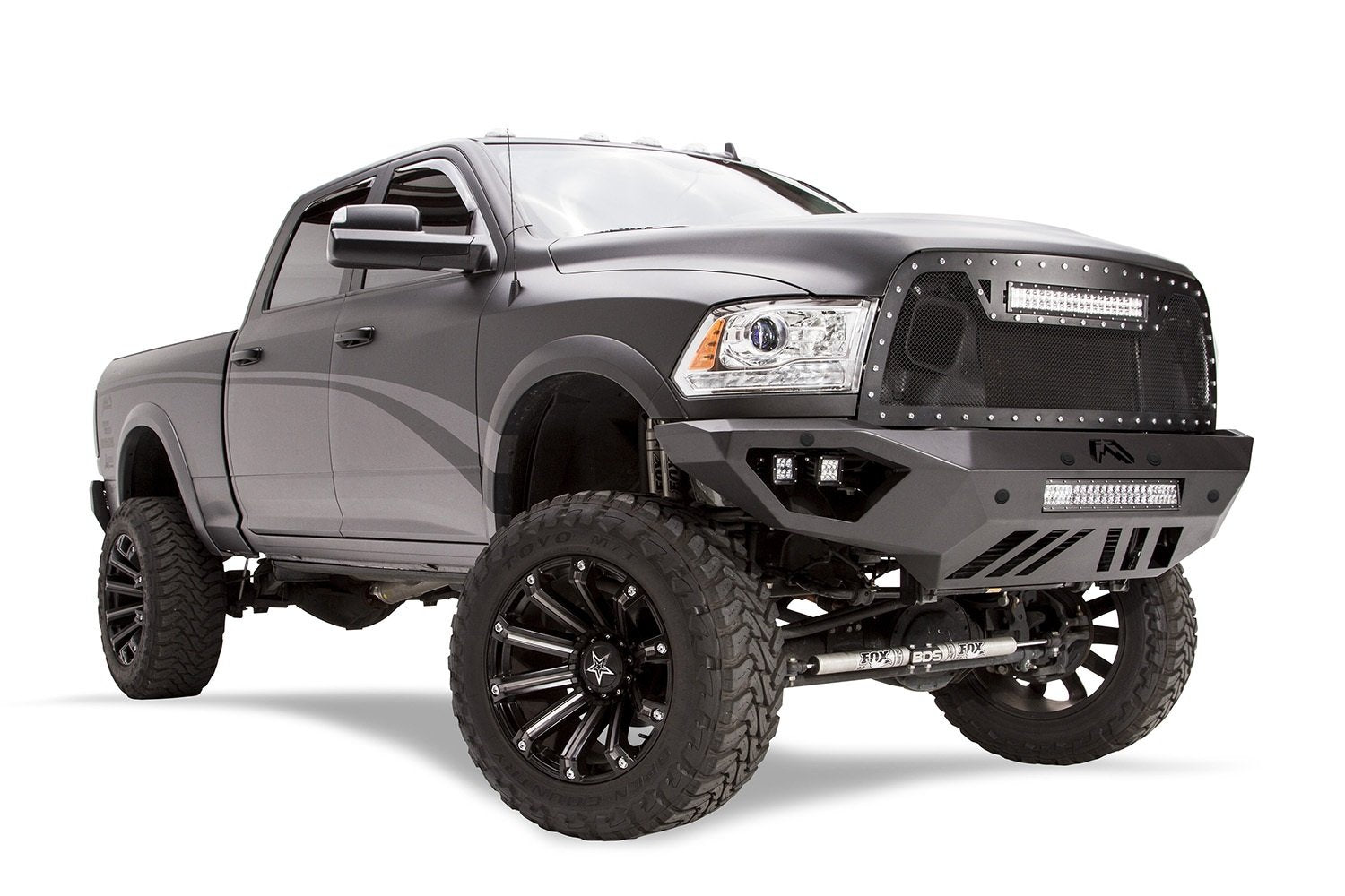 Vengeance Front Bumper Fab Fours DR16-V4051-1 fits 16-18 Ram 2500-2 Stage Black Powder Coated - Sensor Bumper - No Guard