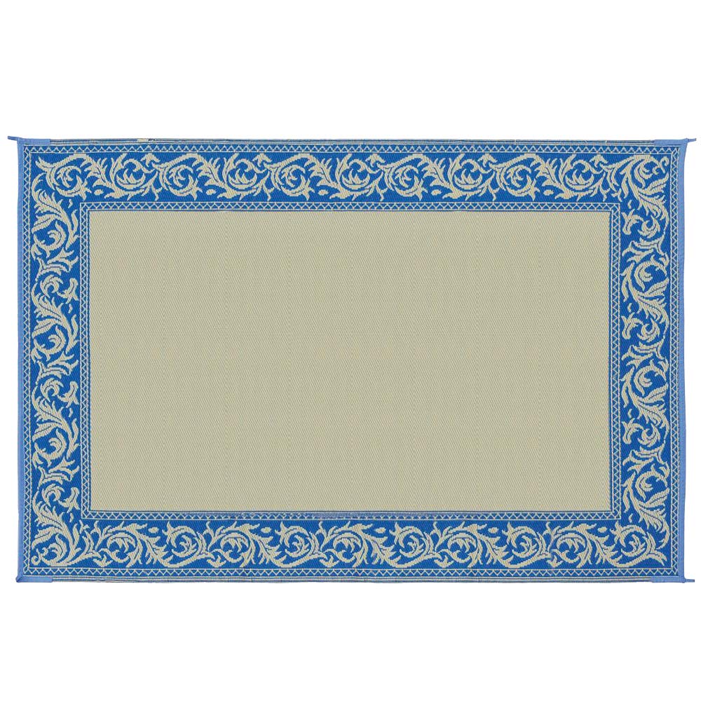 Ming's Mark Stylish RD3 Reversible Classical Patio Mat - 6' x 9', Blue/Beige