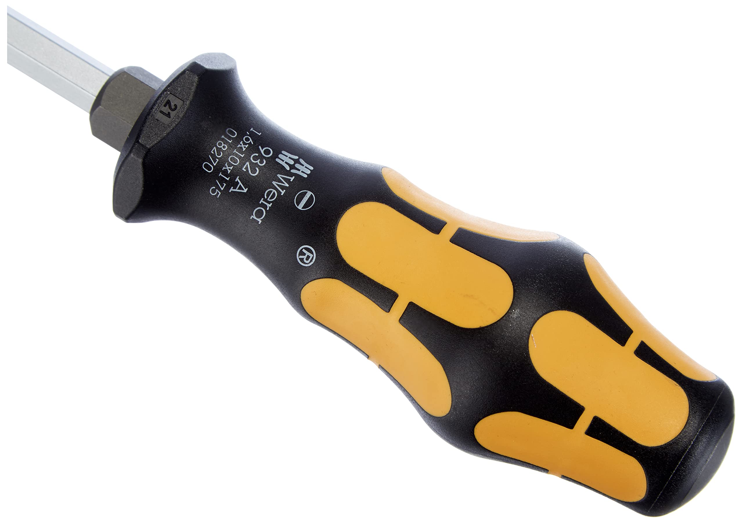 Wera Kraftform Plus 05018270001 Slotted Screwdriver, 10mm Head, 7" Blade Length, Multicolor