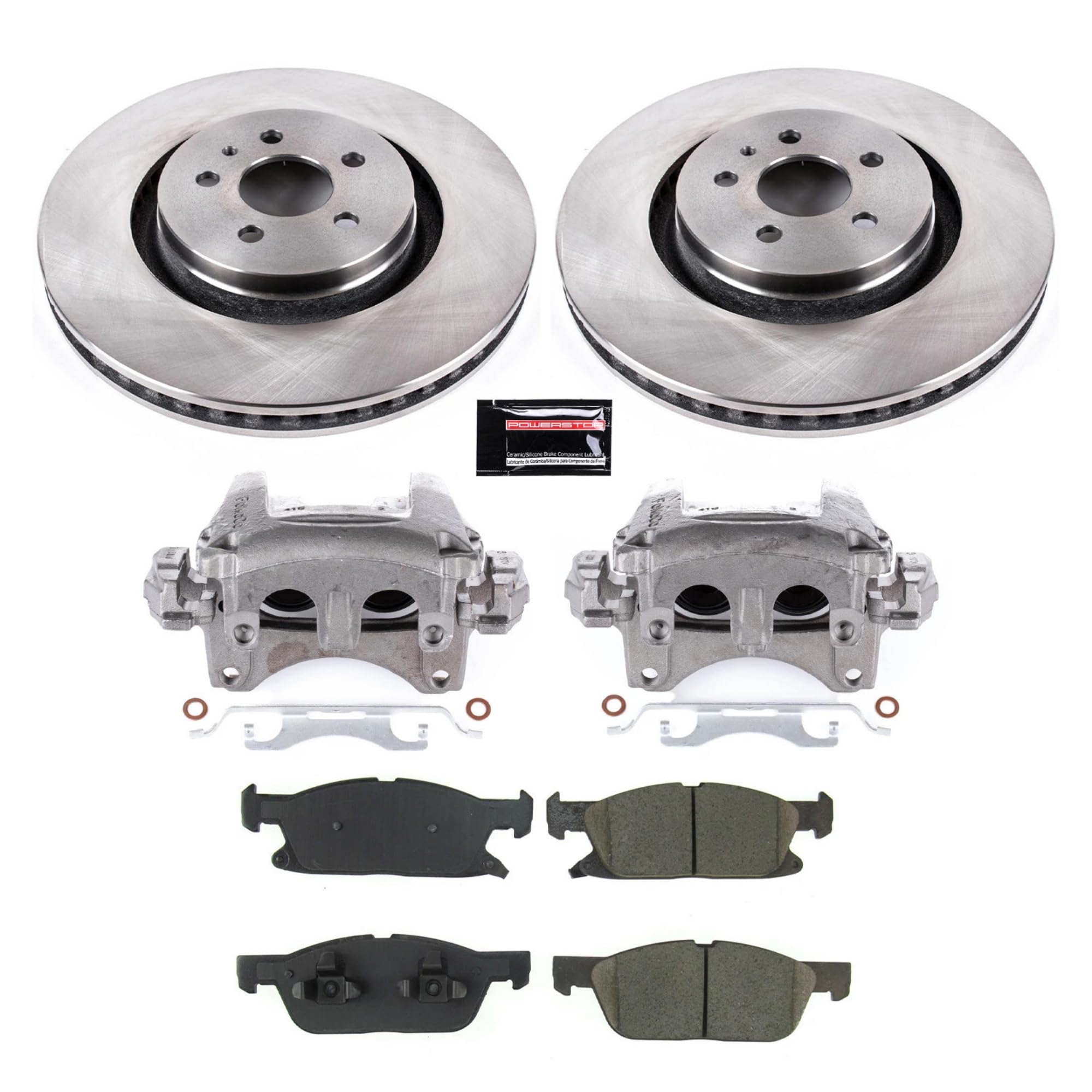 Power Stop KCOE8321A Front Brake Pad and Rotor Kit with Stock Replacement Calipers
