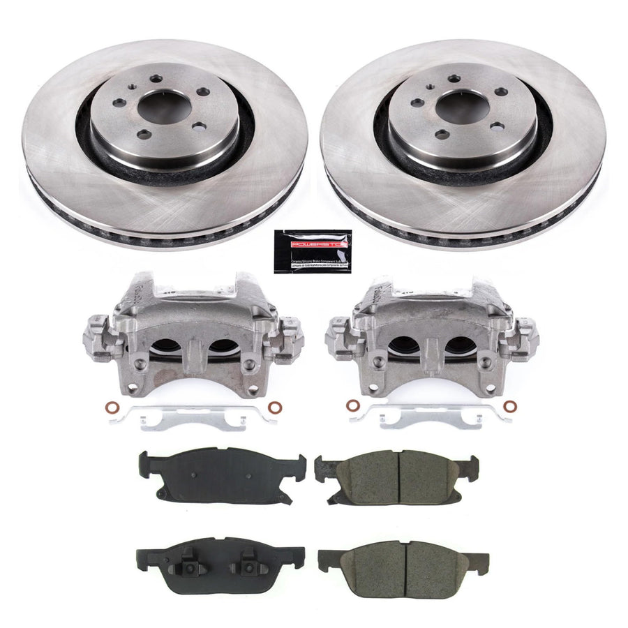 Power Stop KCOE8321A Front Brake Pad and Rotor Kit with Stock Replacement Calipers