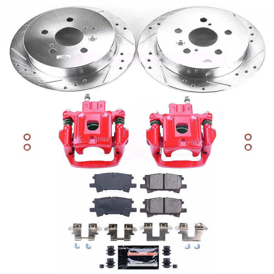 Power Stop Rear KC5333A Z23 Evolution Sport Brake Upgrade Kit with Powder Coated Calipers For Lexus RX330, Lexus RX350, Lexus RX400h, Toyota Highlander [Model Specific]