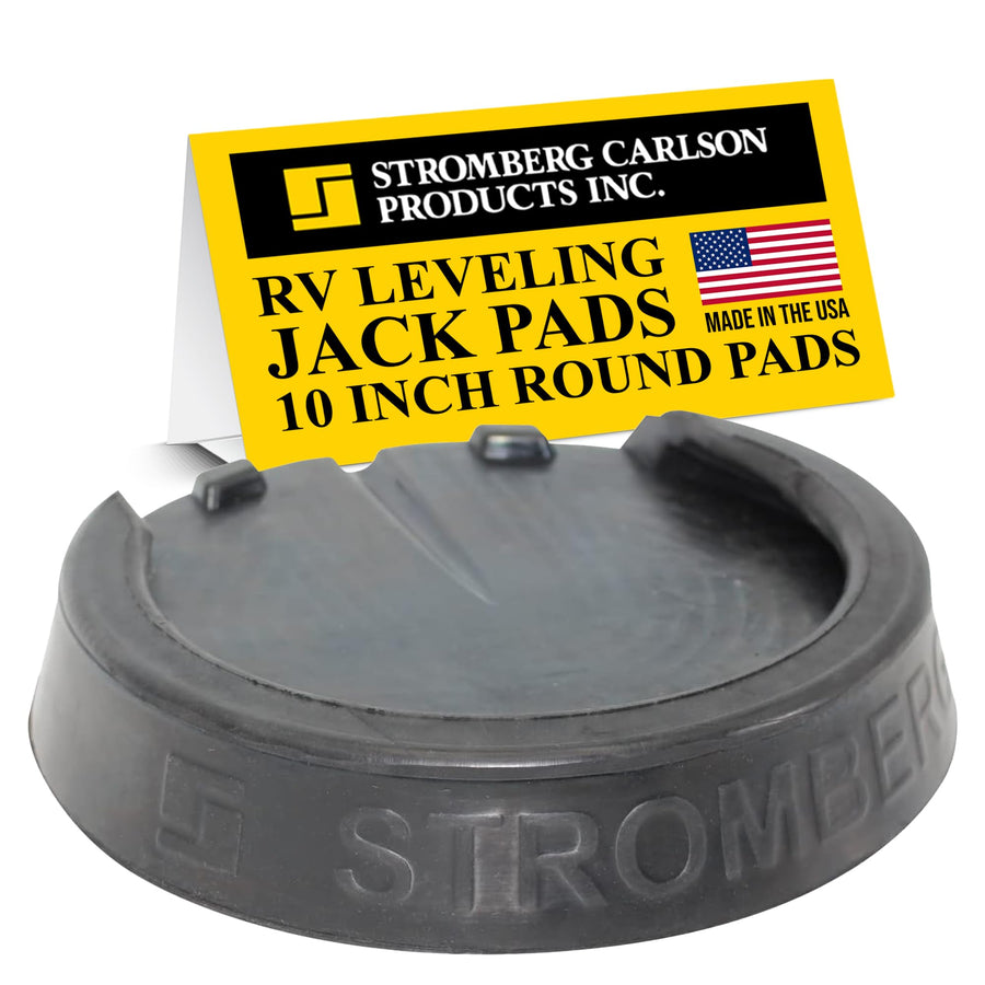 Stromberg Carlson Leveling Jack Pads RV - Durable Rubber Blocks for Leveling, Anti-Slip Jack Pads for RVs and Campers, Protects Against Rust Stains, Non-Slip Design, 10 Inch Round Foot Pads, 1 Pack