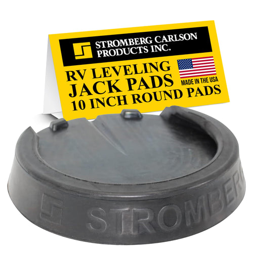 Stromberg Carlson Leveling Jack Pads RV - Durable Rubber Blocks for Leveling, Anti-Slip Jack Pads for RVs and Campers, Protects Against Rust Stains, Non-Slip Design, 10 Inch Round Foot Pads, 1 Pack