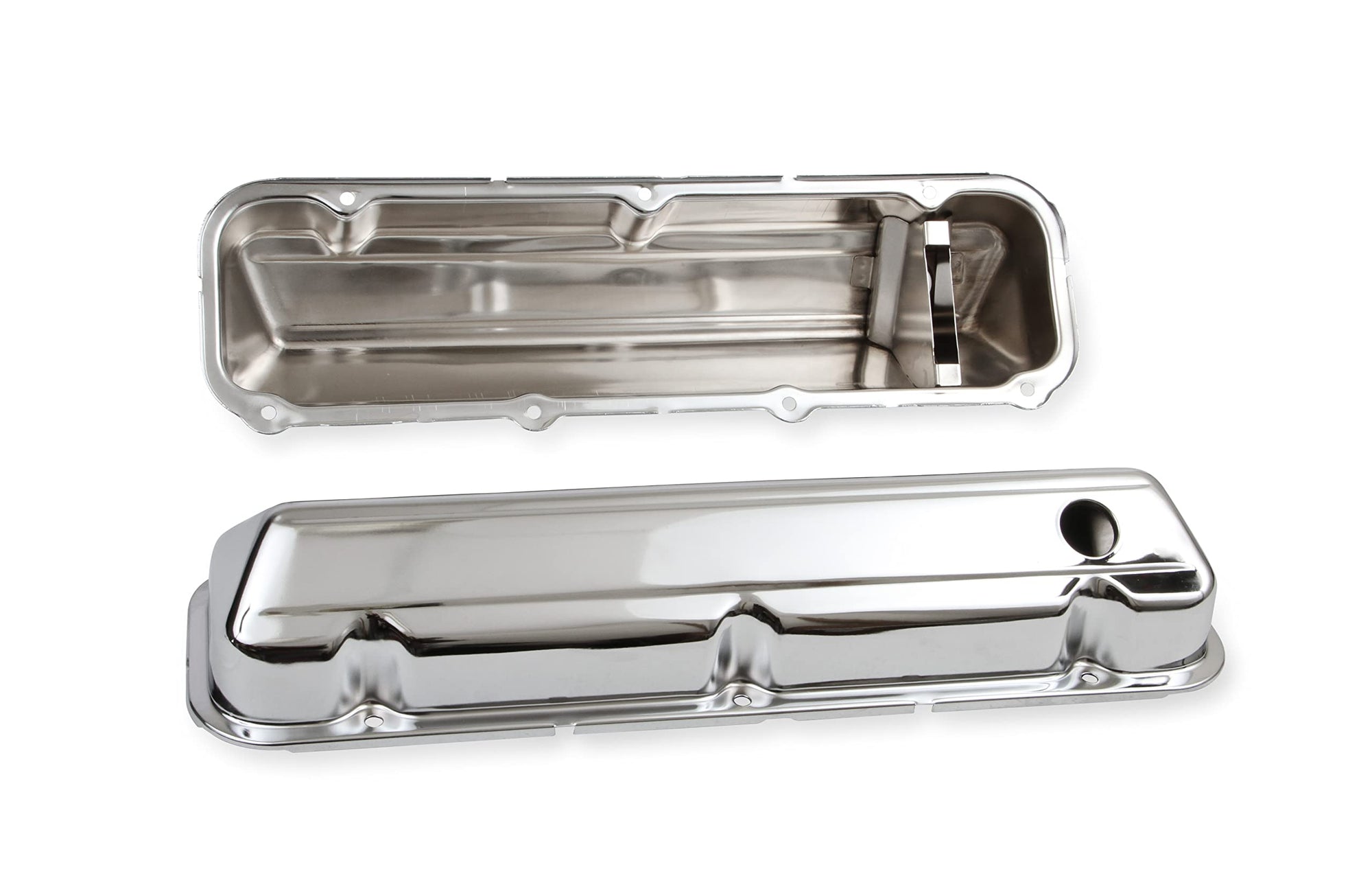 Chrome Valve Covers Mr. Gasket 9413 with Baffle