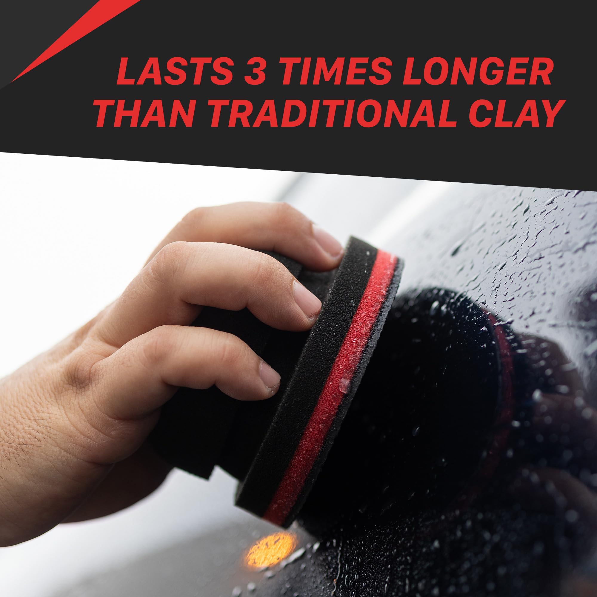 Maxshine Clay Applicator Synthetic | 3.5" Diameter, Universal Fit, Foam Grip | Durable, Reusable, Efficient Surface Contaminant Removal for Smooth Car Paint