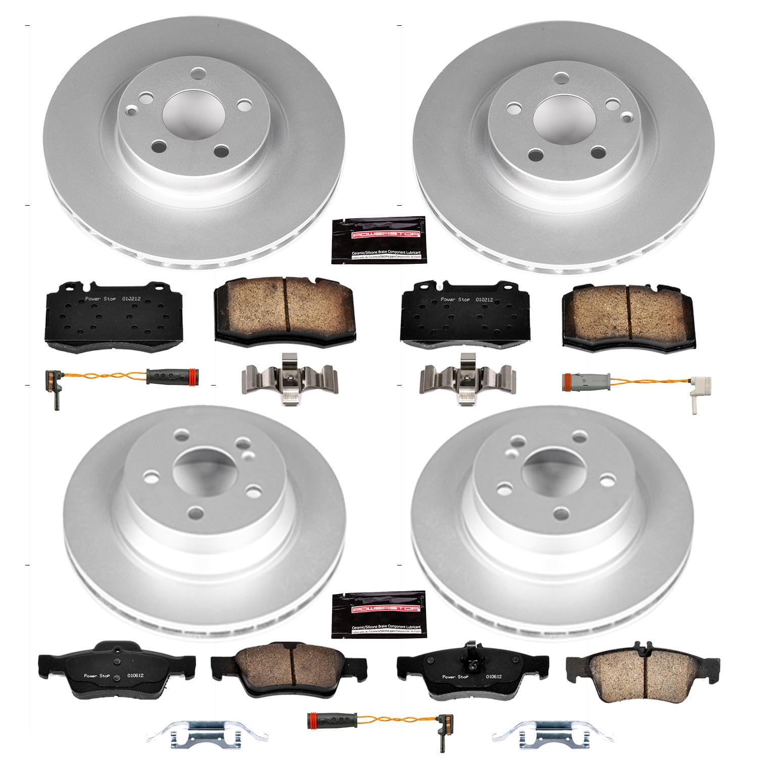 Power Stop CRK6598 Z23 Evolution Front and Rear Geomet Coated Brake Kit For Mercedes-Benz CLS500 2006 [Model Specific]