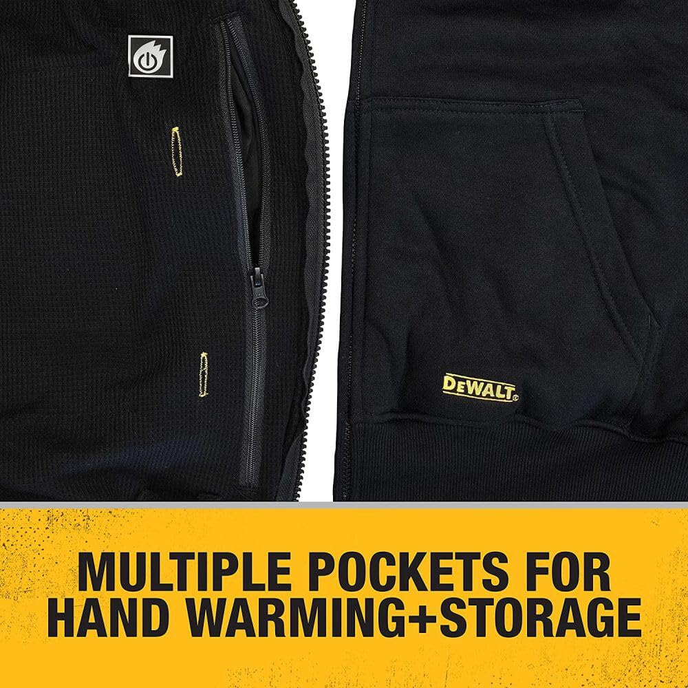 DEWALT 20V/12V MAX Bare Hooded Heated Jacket, Black, Medium DCHJ067B-M