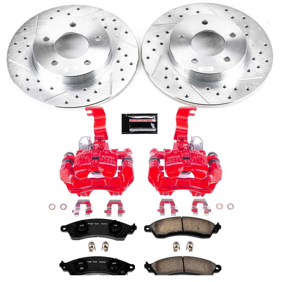 Power Stop Z23 Evolution Sport Brake Upgrade Kit with Powder Coated Calipers- Rear For Oldsmobile Aurora 2001-2003 [Model Specific]