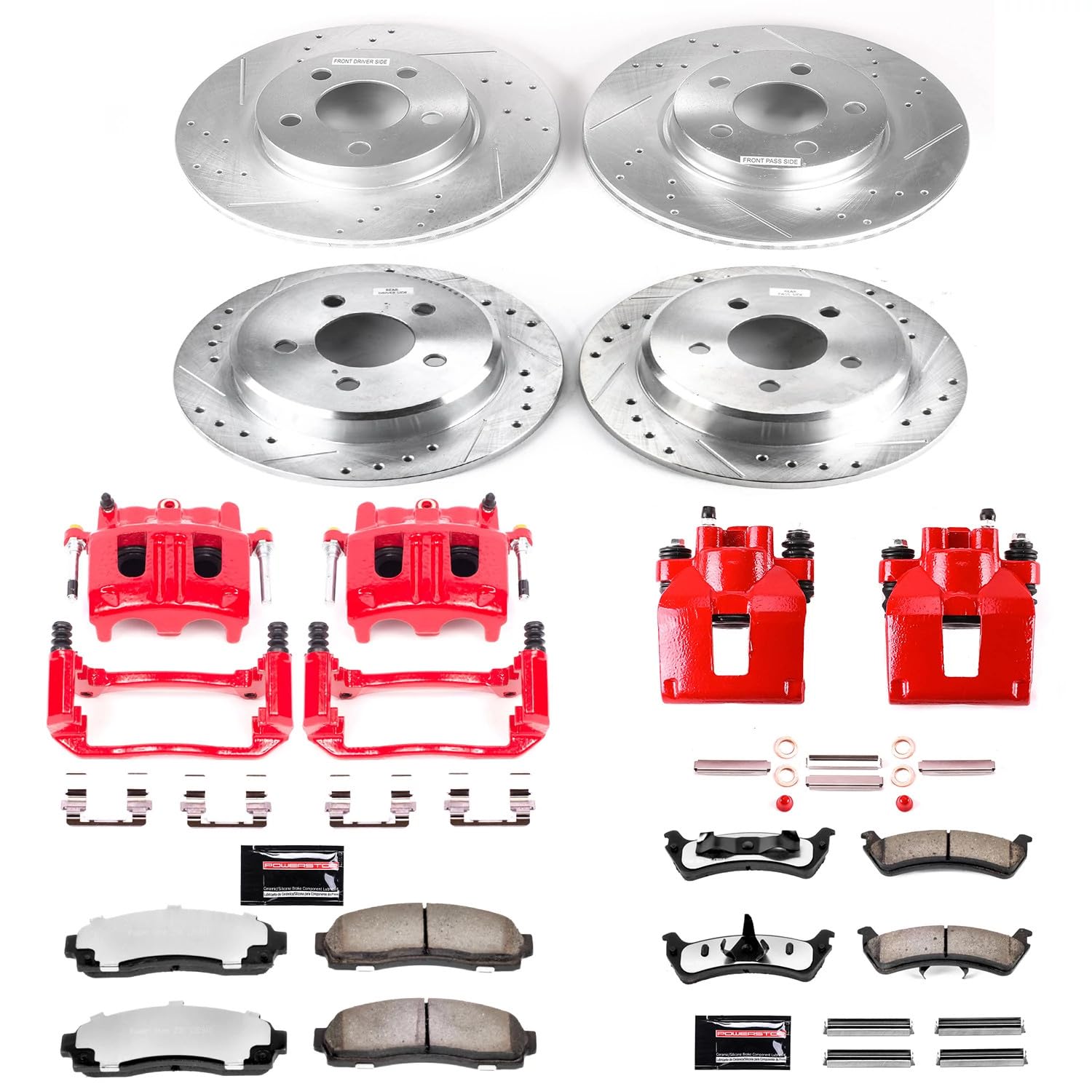 Power Stop Z36 KC4357-36 Front & Rear Truck and Tow Brake Kit with Calipers For Ford Explorer Sport 2001-2002 [Model Specific]
