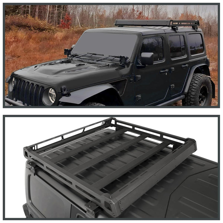 Roof Rack Basket Spec-D Tuning Luggage Cargo Truck Top Carrier Compatible with 2020-2022 Jeep Gladiator
