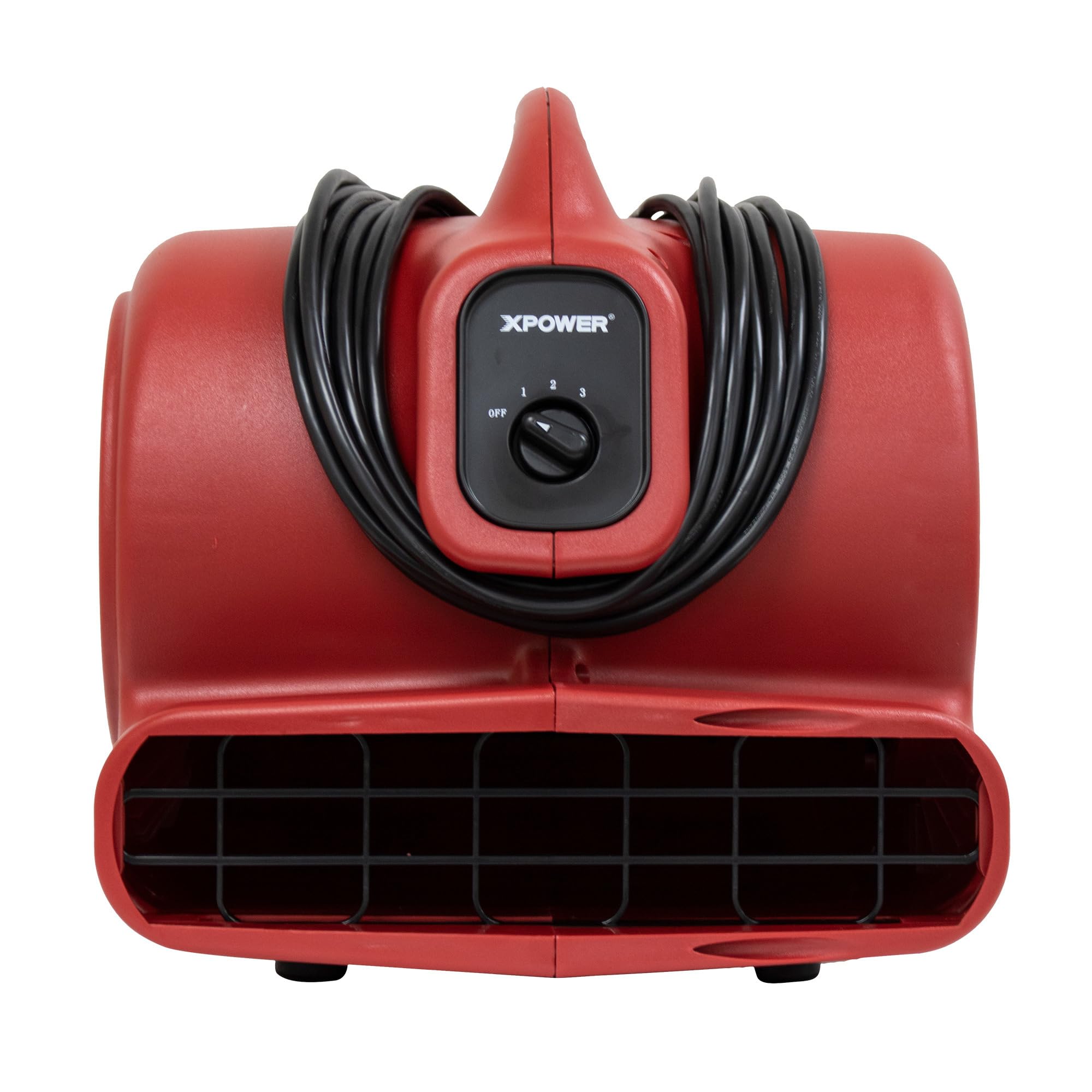 1/3 HP XPOWER 3 Speed Air Mover w/GFCI Power Outlets, Fan Type Carpet Blowers, Fan Diameter 8.25 in, Air Delivery 2400 cfm, Model# X-600A-Red
