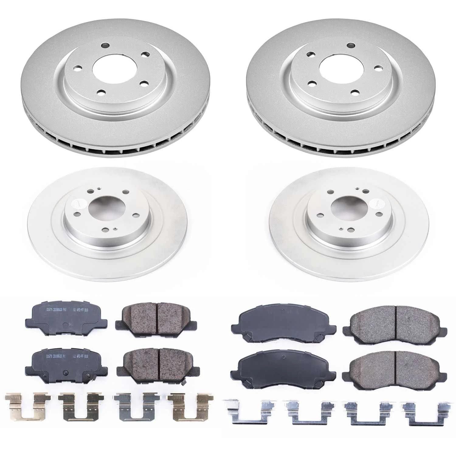 Power Stop Z17 Evolution Geomet Coated Brake Kit Front and Rear For Mitsubishi Outlander 2014-2018, Mitsubishi Outlander Sport 2013-2020 [Model Specific]
