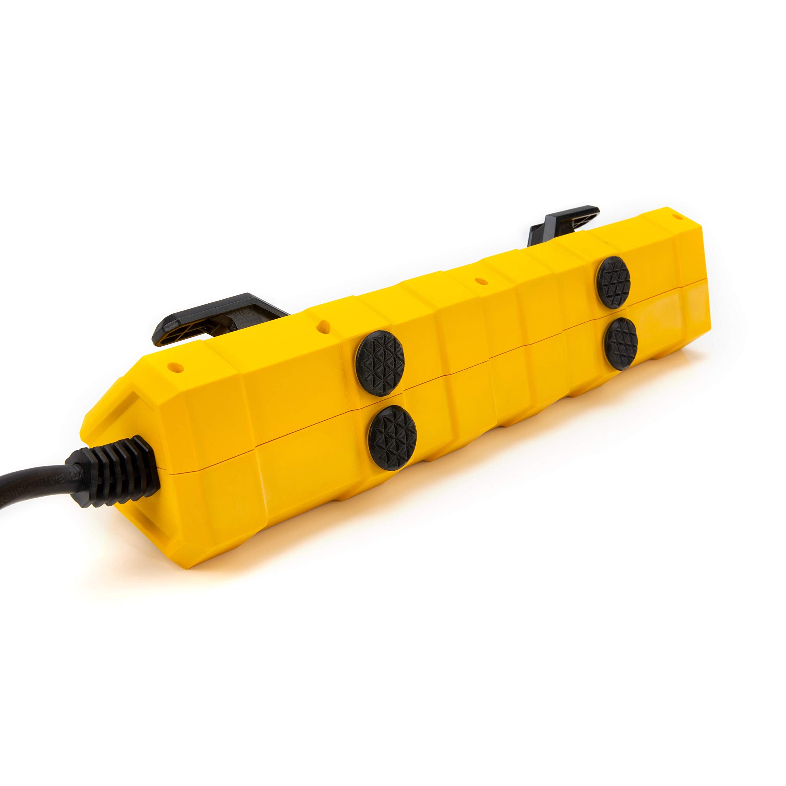 15-Amp Dewalt GFCI Power Station with Detachable Work Light and Cord Minder Kit, 8 Standard 3-Prong Outlets, 2 USB Ports
