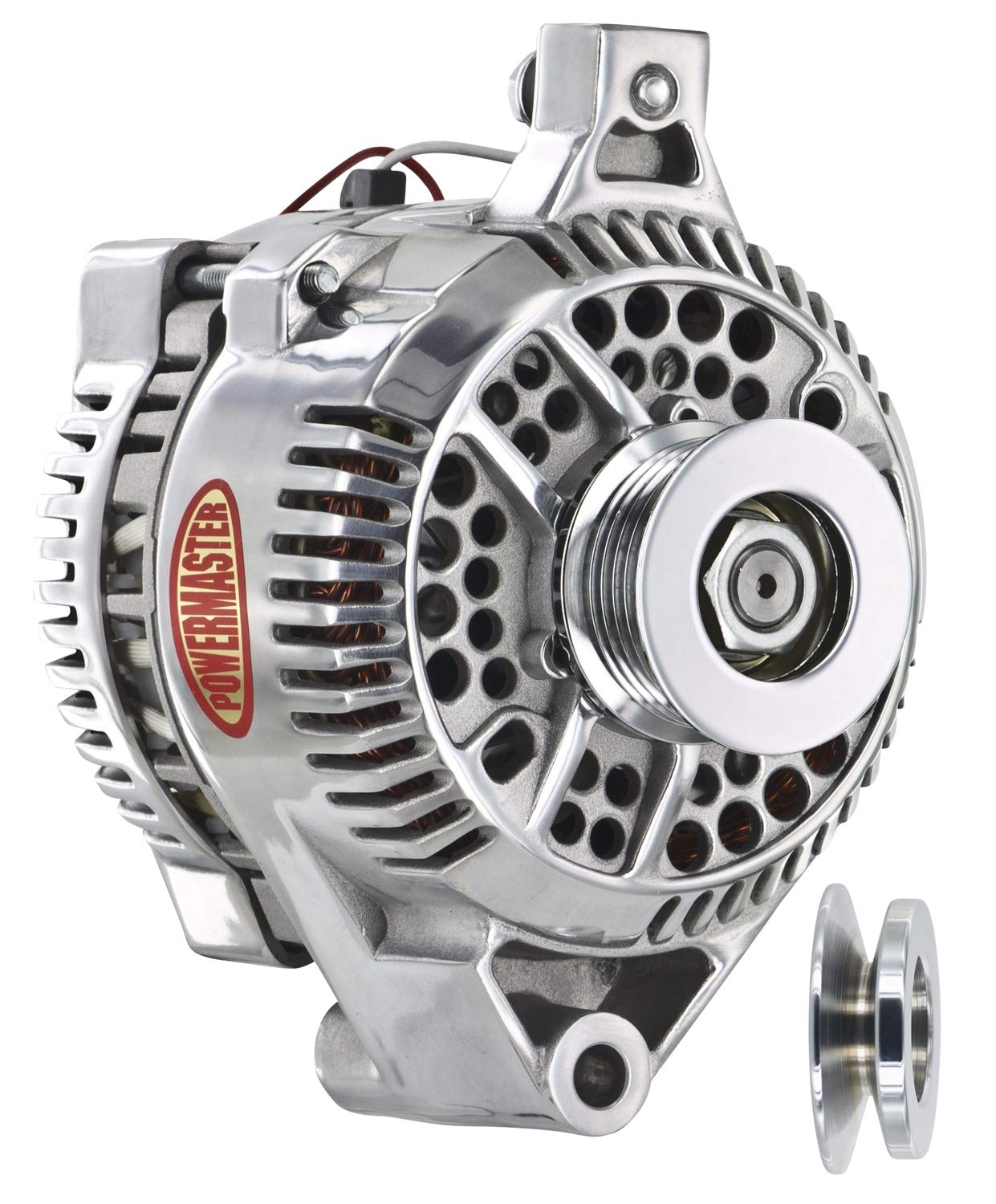Alt Ford Powermaster 3G Polish 120A 6 grv & 1V Pulley Small Frame Str MTG 1-Wire