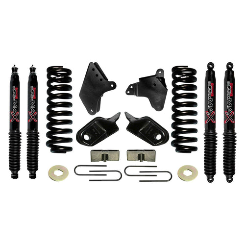 Skyjacker Suspension Lift Kit 184PK-B w/Shock Black MAX Shocks 4 in. Lift Incl. Front Coil Springs Brackets Rear U Bolt Kit Rear Blocks