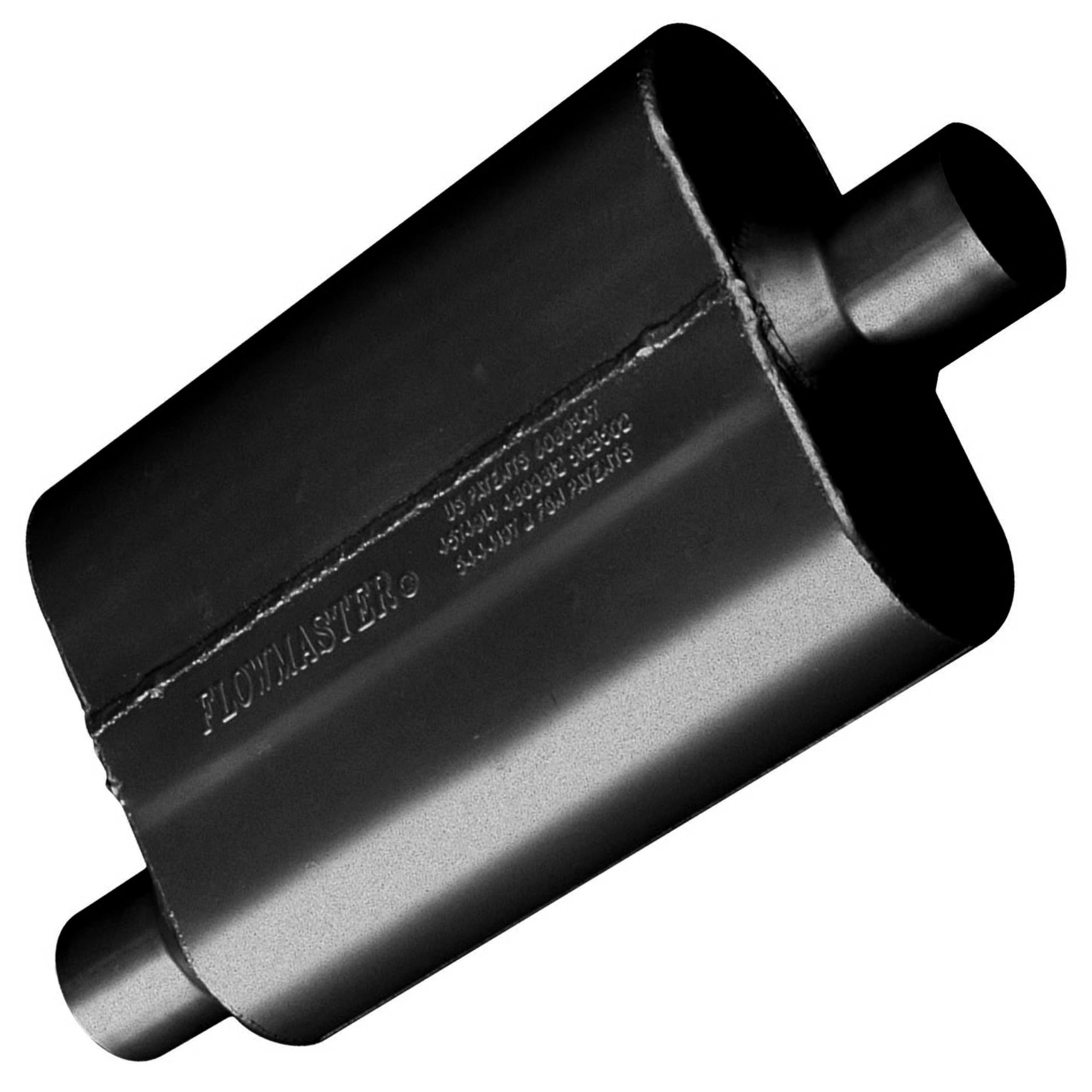 Flowmaster 40 Series Muffler Original Chambered – 2.25” Offset In / 2.25” Center Out – Aggressive Sound – 16-Gauge Aluminized Steel – For Muscle Cars, Street Rods, Trucks & SUVs (42441)