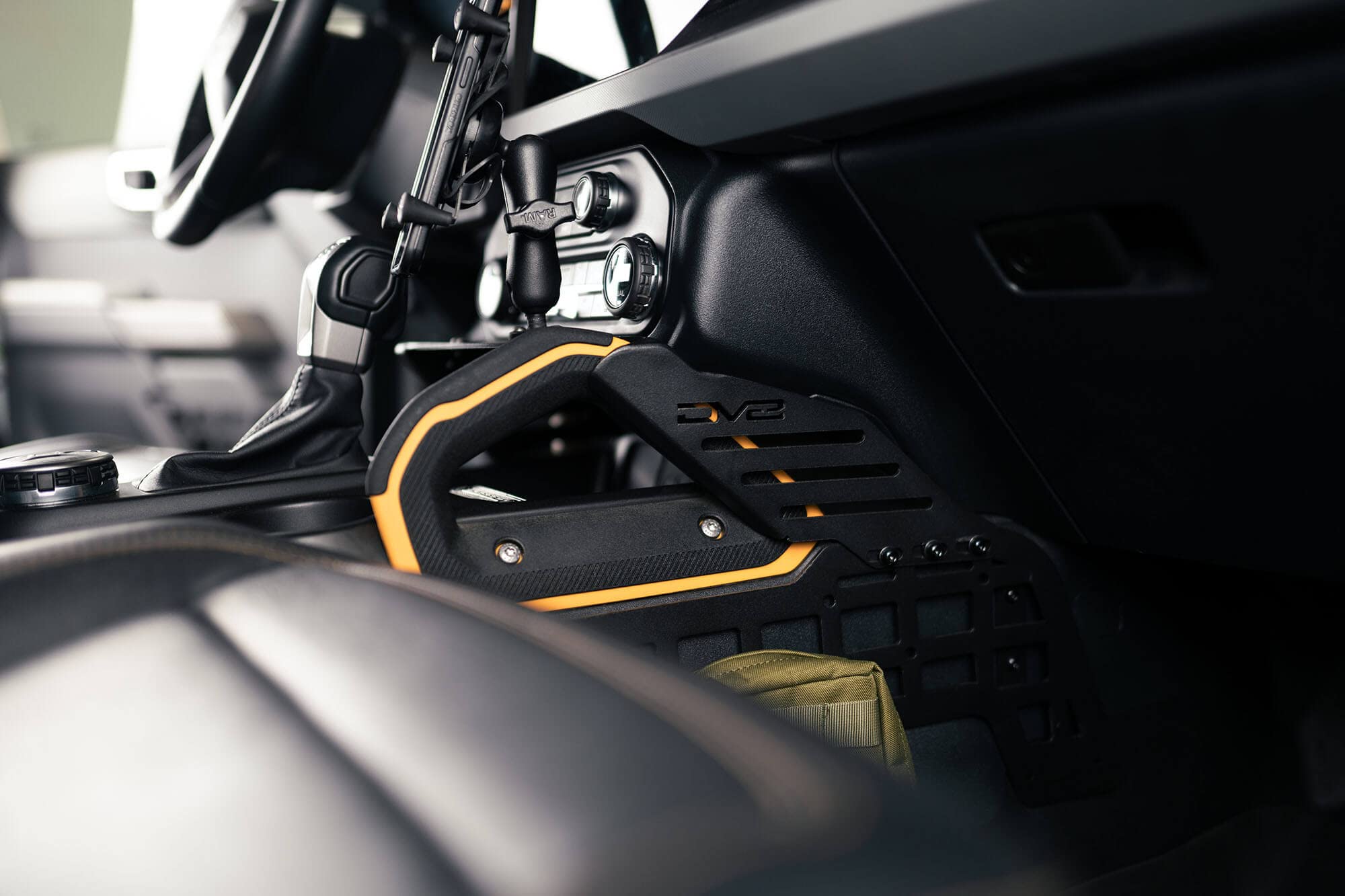 Molle Panels & Bridge Center Console for 2021+ Ford Bronco | SUV Cargo Storage | Quick & Easy Installation | Mount for Cell Phone, GPS, Radio, & Other Accessories | DV8 Offroad