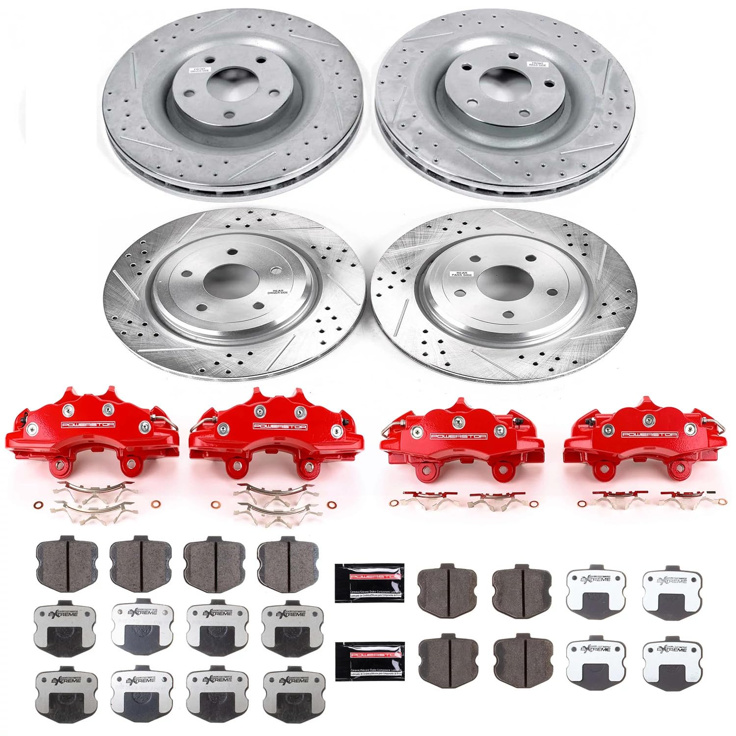 Power Stop Z26 KC1445-26 Front and Rear Brake Caliper Kit-Brake Rotor, Brake Pads & Calipers For Chevrolet Corvette 2006-2013 [Model Specific]