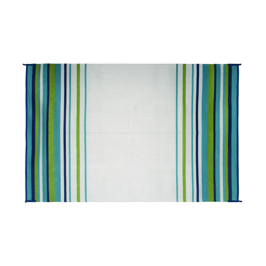 Mat Faulkner 68678 Striped 9x12 Aqua/navy/lime/wht